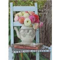 Flowers on Blue Chair