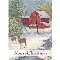 Red Barn & Deer