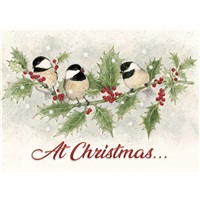 Chickadees and Holly