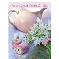Snowdrops and Vintage Spools