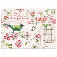 Green Bird and Dogwoods