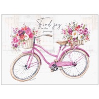 Pink Bicycle with Flower Baskets