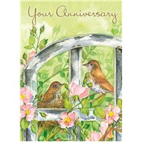 Wood Thrush & Trellis