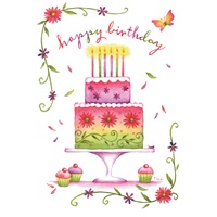 Flowery Birthday Cake
