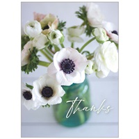 White Anemones in Jar
